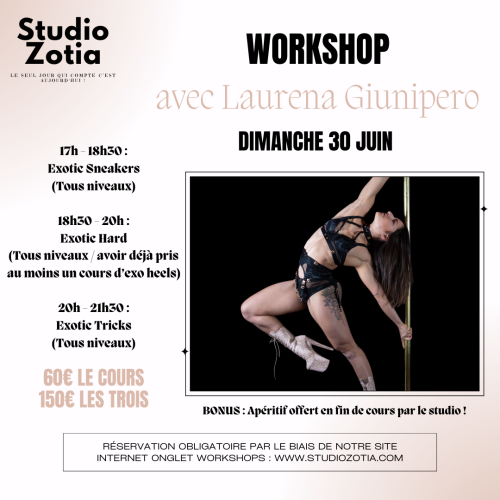 Workshop pôle dance intensif avec Laurena Giunipero